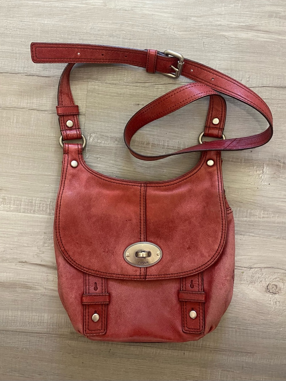 Fossil Red Leather Bag Purse